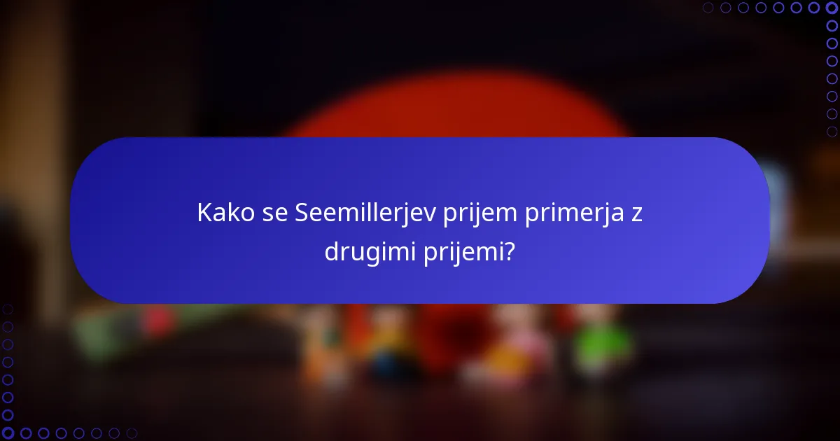 Kako se Seemillerjev prijem primerja z drugimi prijemi?