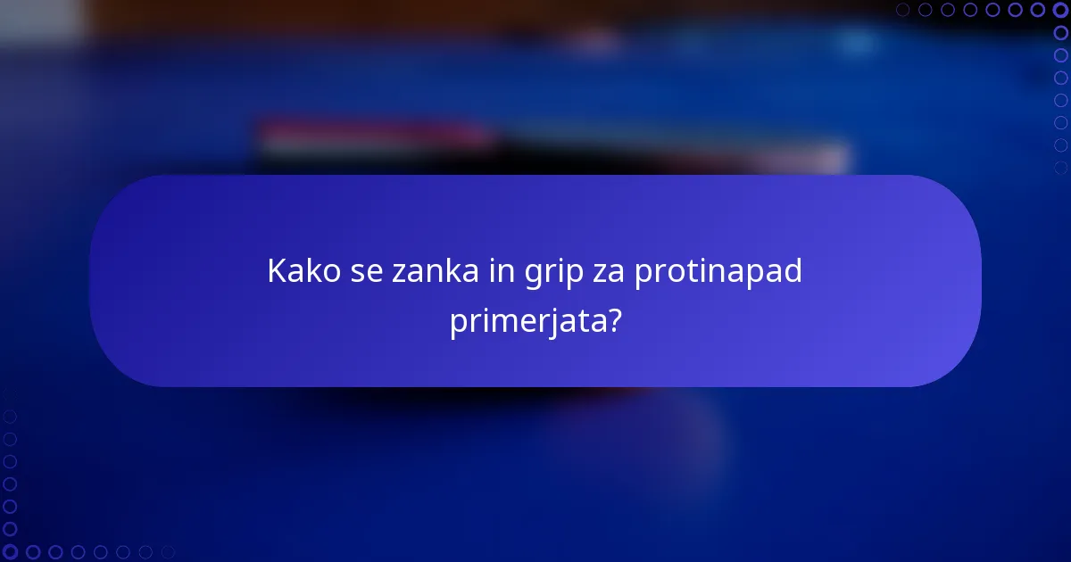 Kako se zanka in grip za protinapad primerjata?
